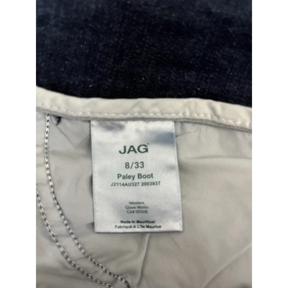 JAG Jean Women 8/33 Blue Wash Paley Boot Stretch Pull On High-Rise Whisker City